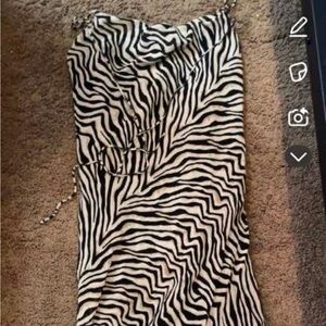 Zebra Print Spaghetti Strap Dress